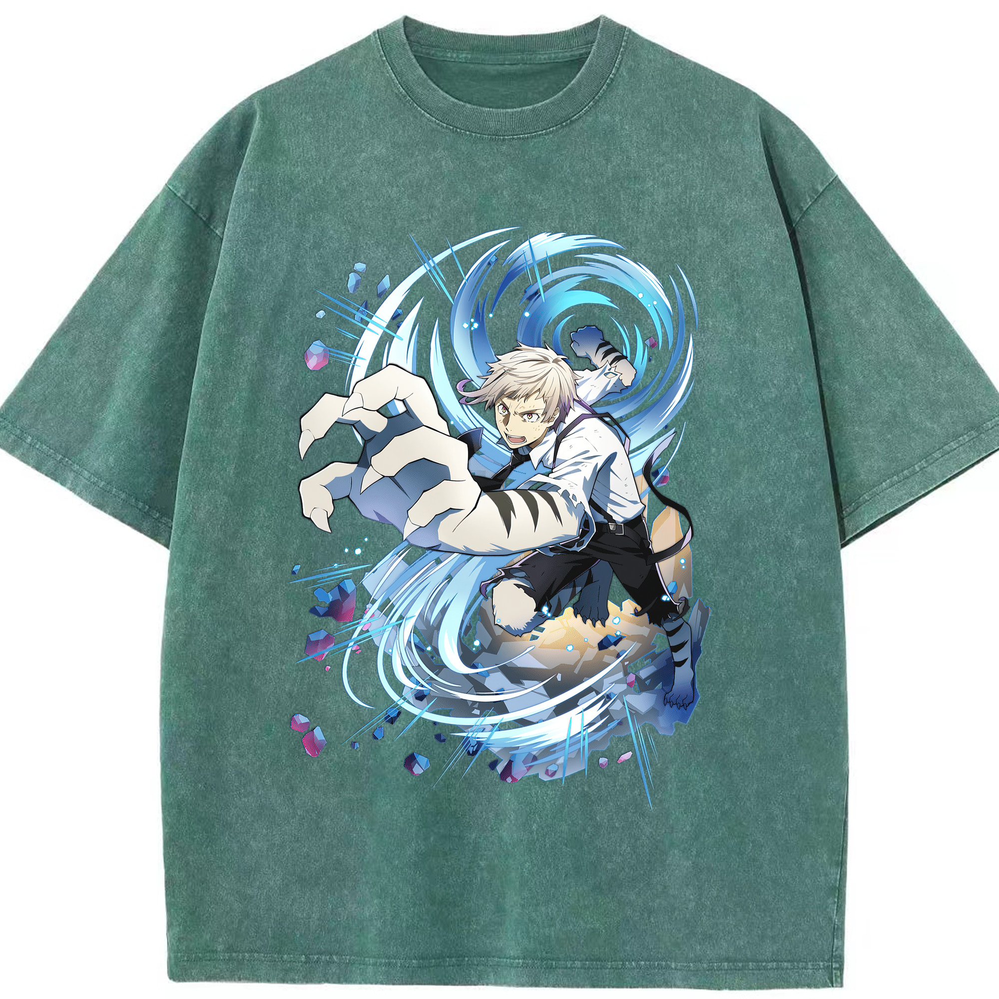 （画像用） 文豪ストレイドッグス Bungo Stray Dogs 綿100% ヴィンテージ風 半袖Tシャツ（フロントプリント）